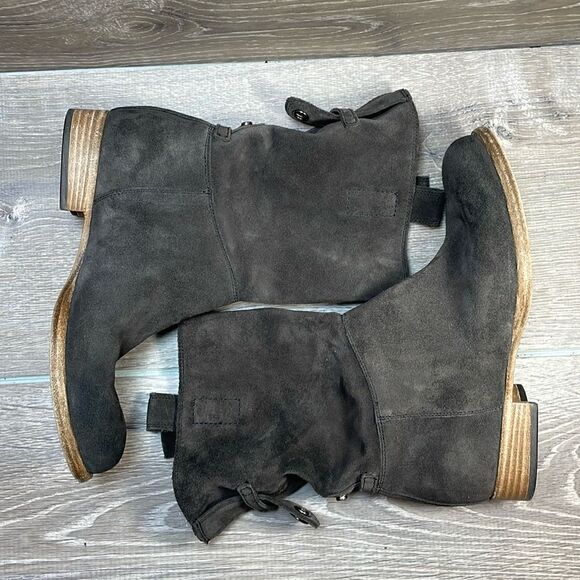 Alberto Fermani Umbria Dark Gray Suede Women’s Size EU 36 Pull On Slouch Boots - Picture 9 of 11